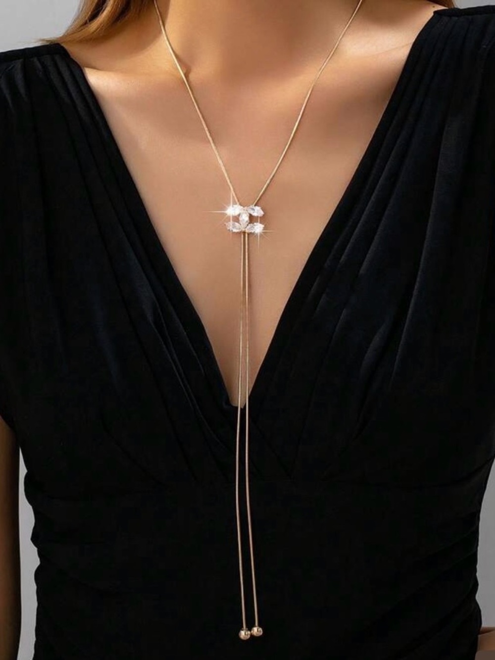 💎CC Crystal Accent 💎Necklace Adjustable Designer